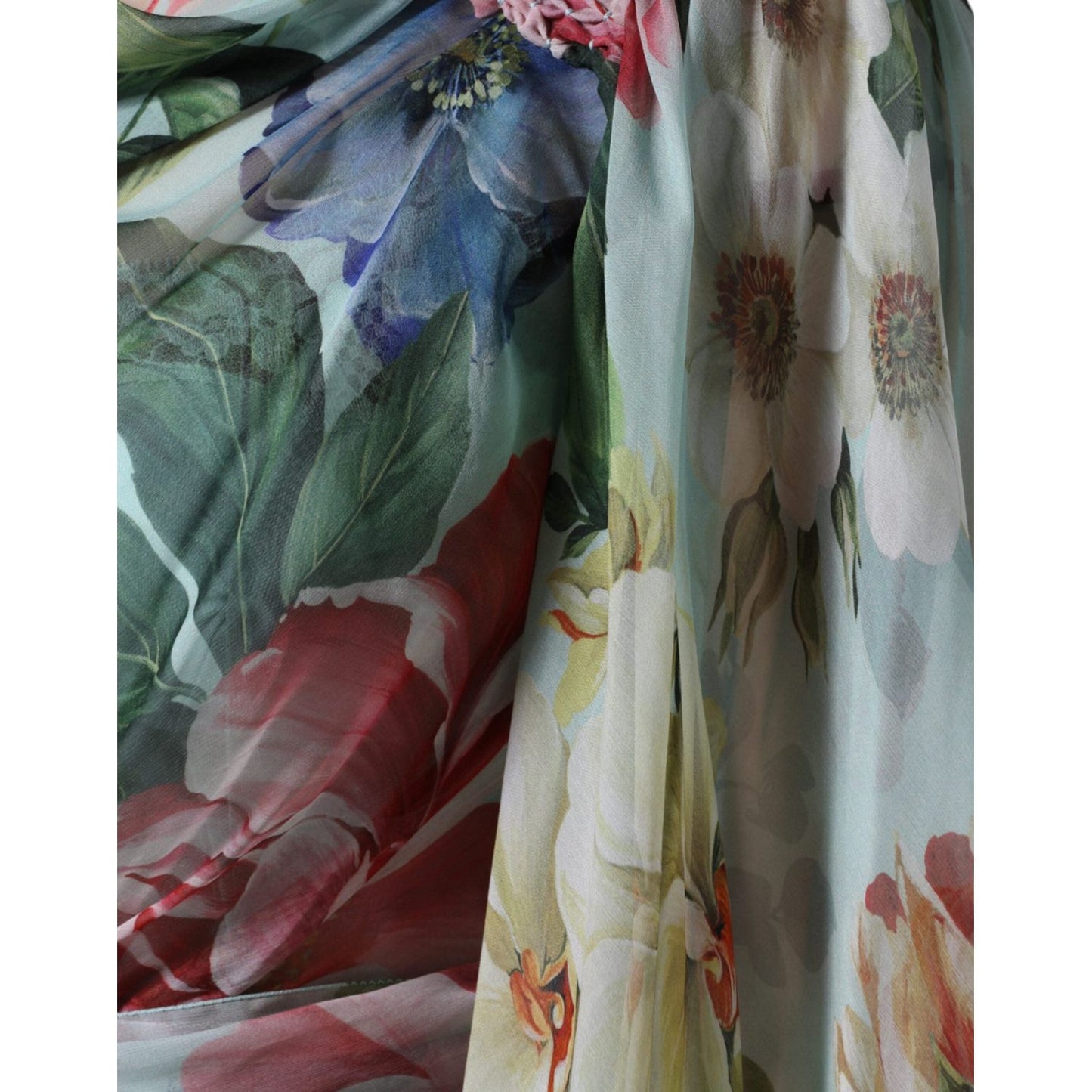 Dolce & Gabbana Multicolor Floral Silk Long Gown Dress Dolce & Gabbana Dark Slate Gray