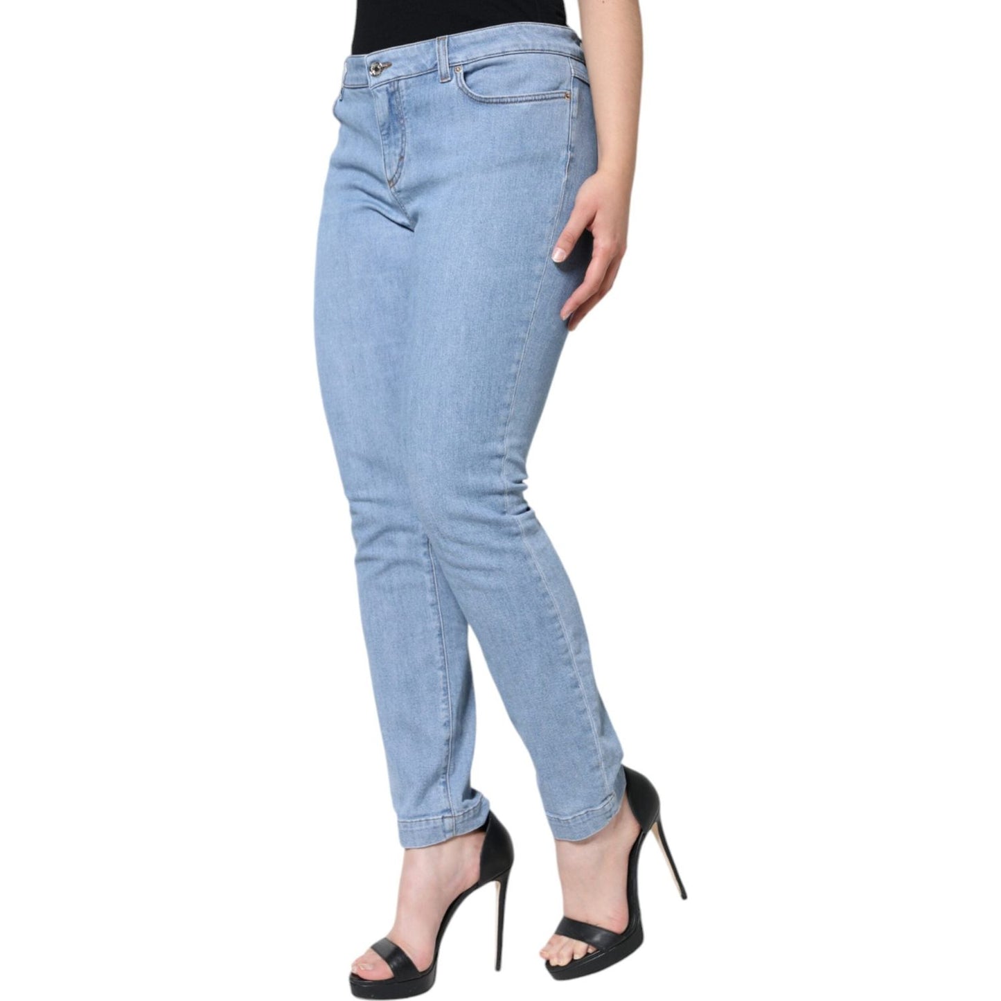 Dolce & Gabbana Blue Pretty Slim Fit Cotton Denim Jeans Dolce & Gabbana Dark Gray