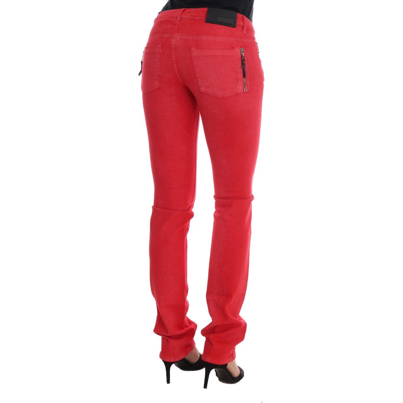 Costume National Radiant Red Super Slim Designer Jeans Costume National Firebrick