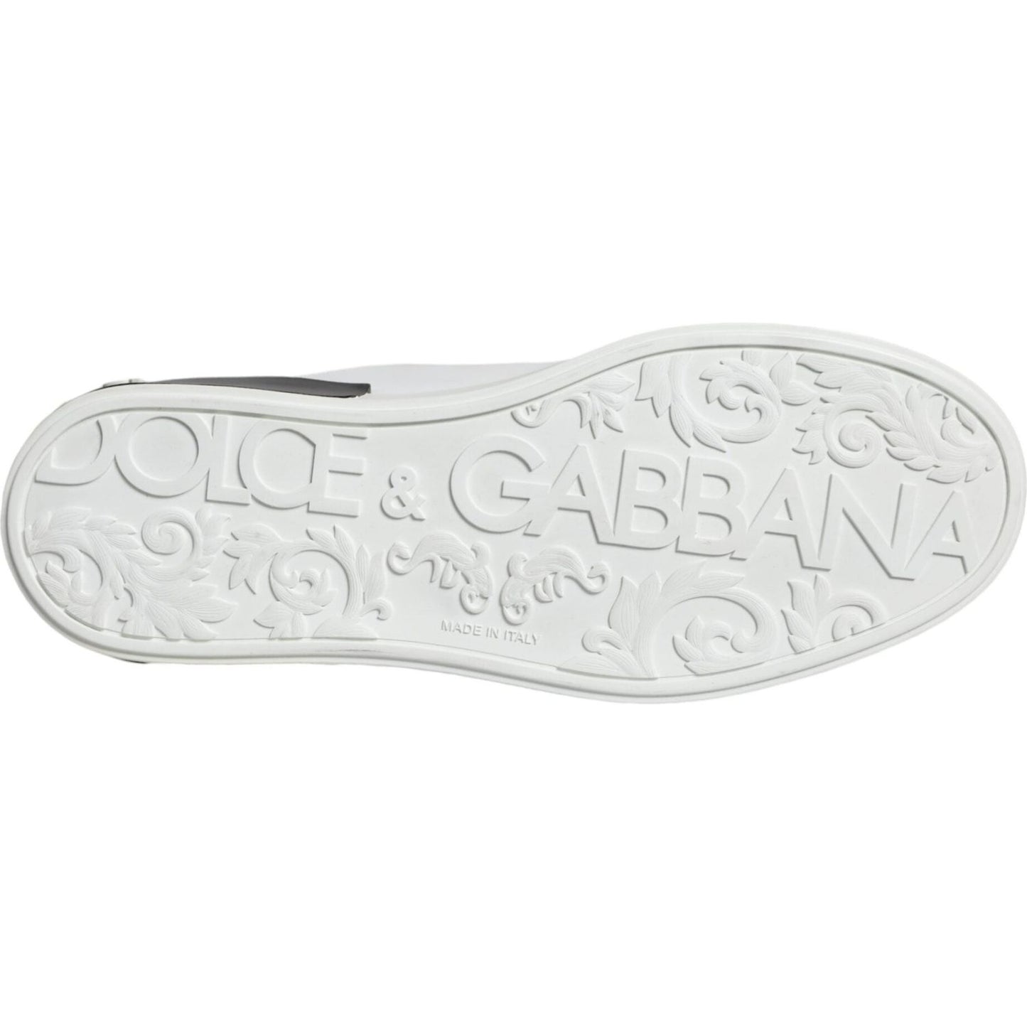 Dolce & Gabbana Black Leather Logo Portofino Sneaker Shoes Dolce & Gabbana Light Gray