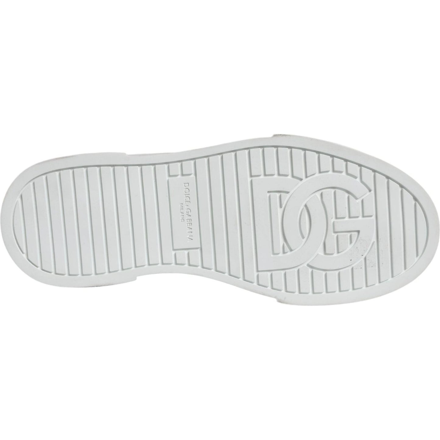 Dolce & Gabbana White Black Cotton Logo High Top Sneaker Shoes Dolce & Gabbana Light Gray