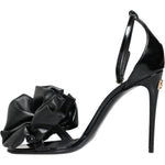 Dolce & Gabbana Black Leather Ankle Strap Heel Sandals Shoes LA11753-37