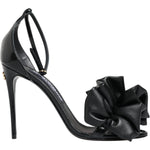 Dolce & Gabbana Black Leather Ankle Strap Heel Sandals Shoes LA11753-37