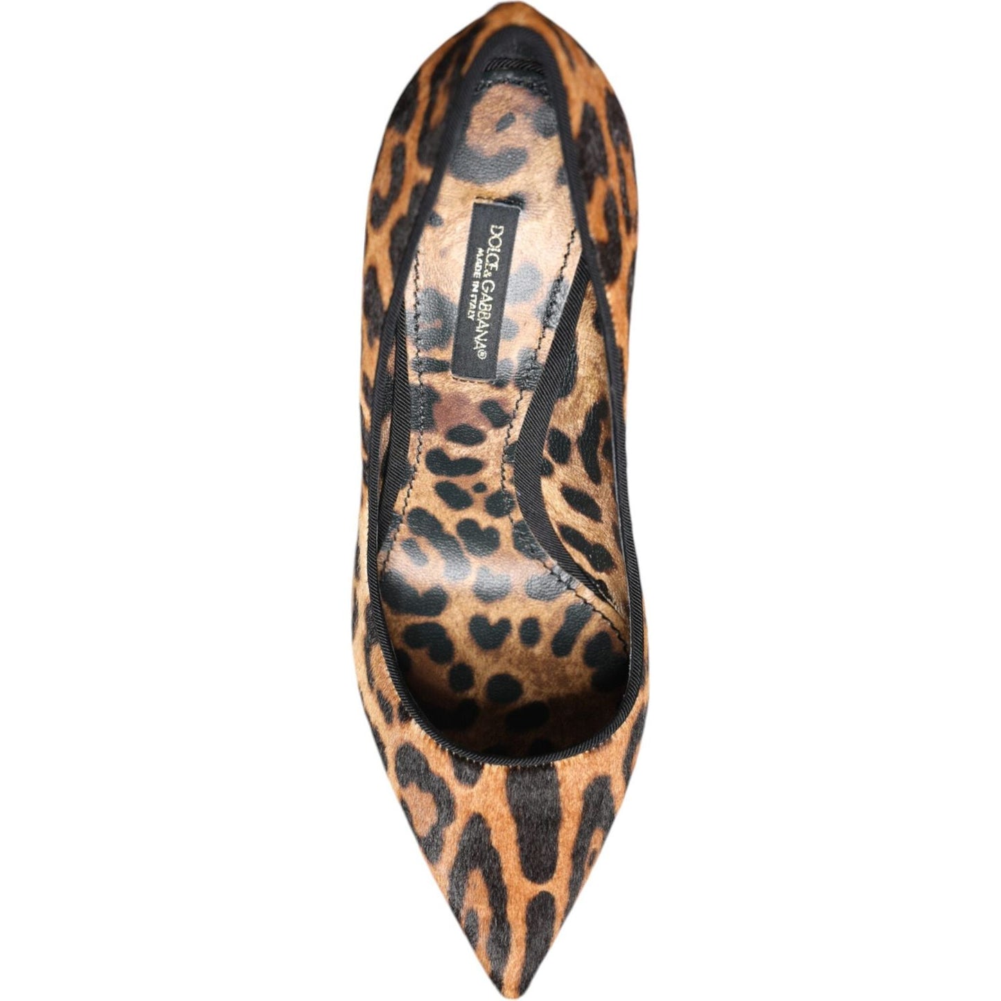 Dolce & Gabbana Brown Leopard Calf Hair Heels Pumps Shoes Dolce & Gabbana Dark Slate Gray