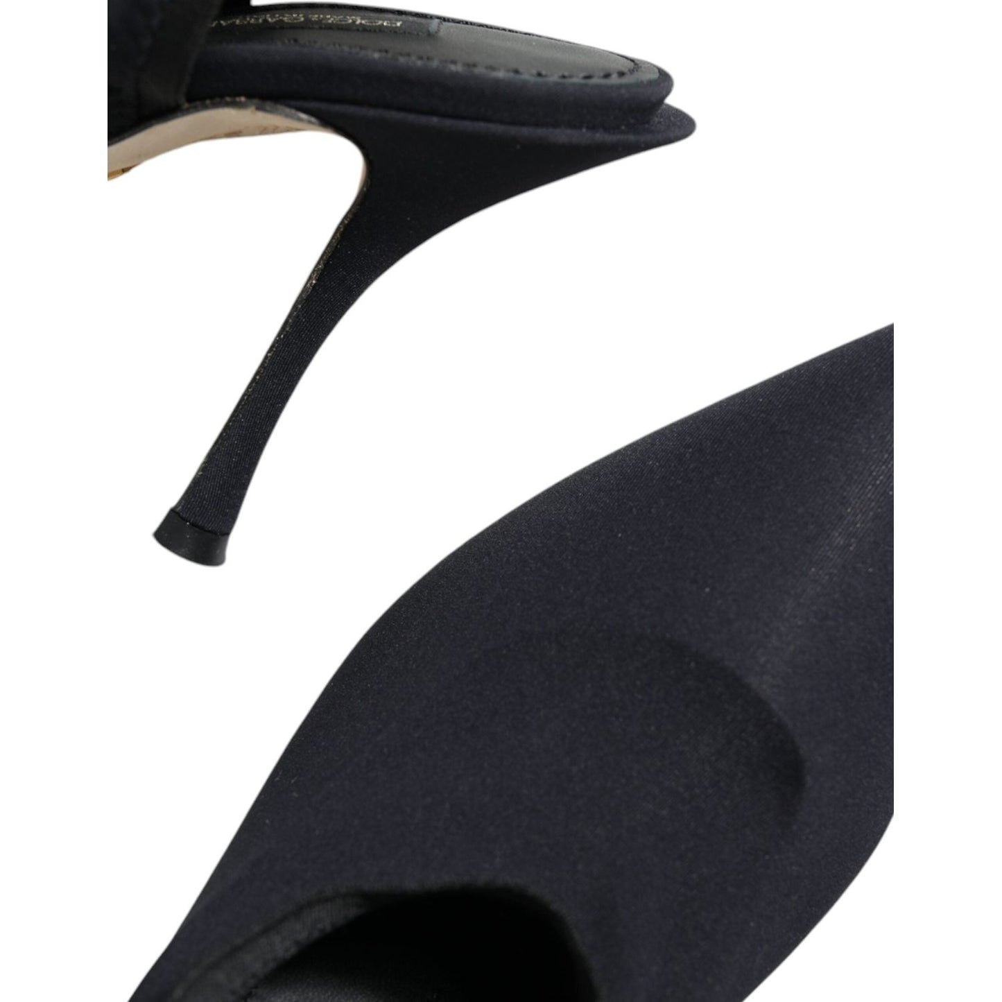 Dolce & Gabbana Black Jersey Stretch Heels Slingback Shoes Dolce & Gabbana Dark Slate Gray