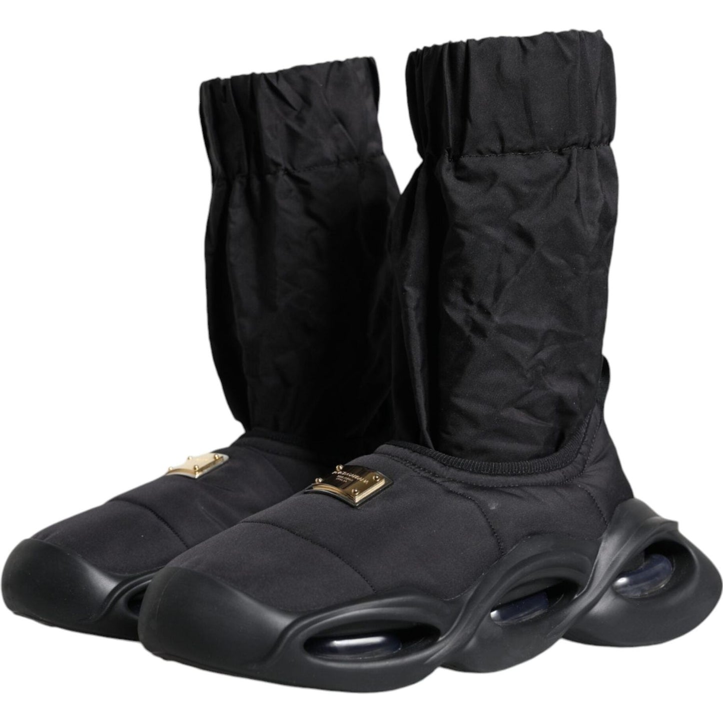 Dolce & Gabbana Black Slip On Wave Socks Sneakers Shoes Dolce & Gabbana Dark Slate Gray