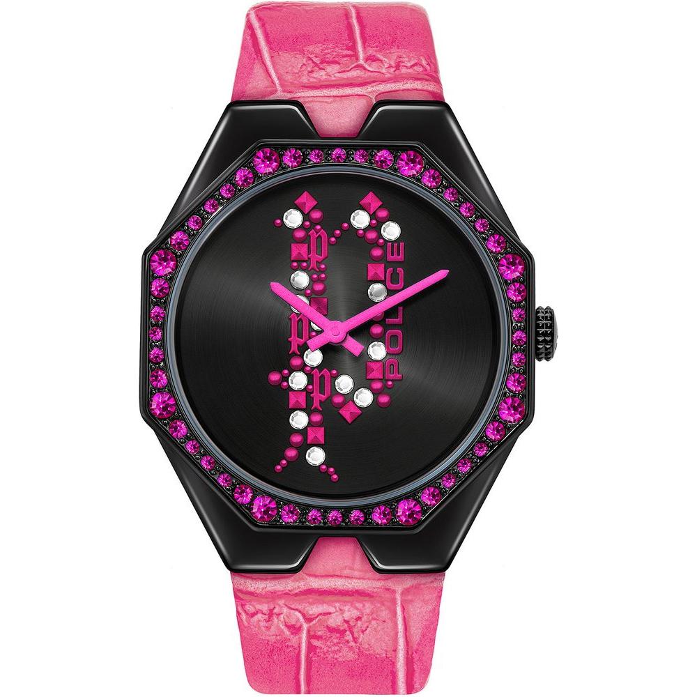 Police Multicolor Leather Watch Police Pale Violet Red