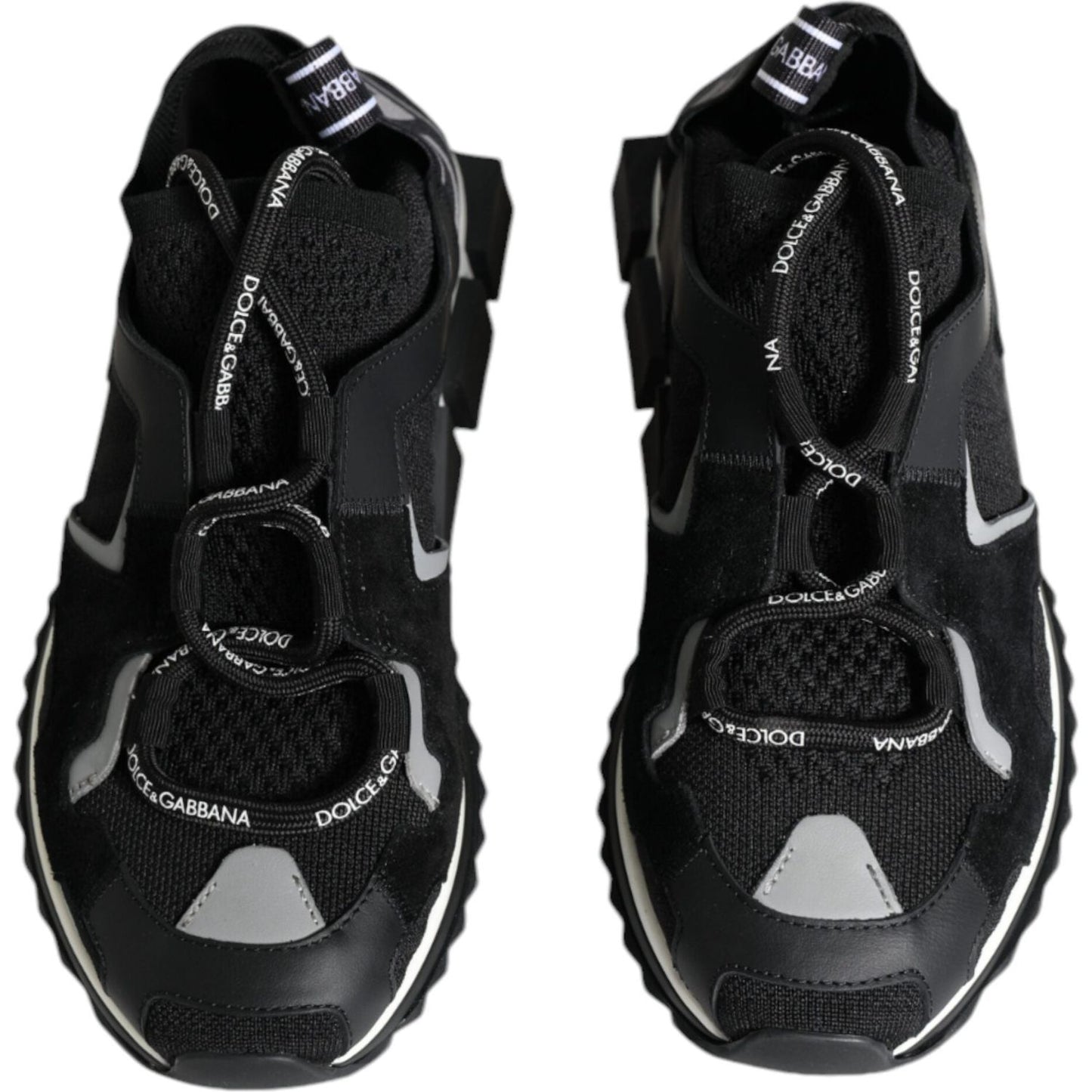 Dolce & Gabbana Black Mesh Sorrento Trekking Sneakers Shoes Dolce & Gabbana Black