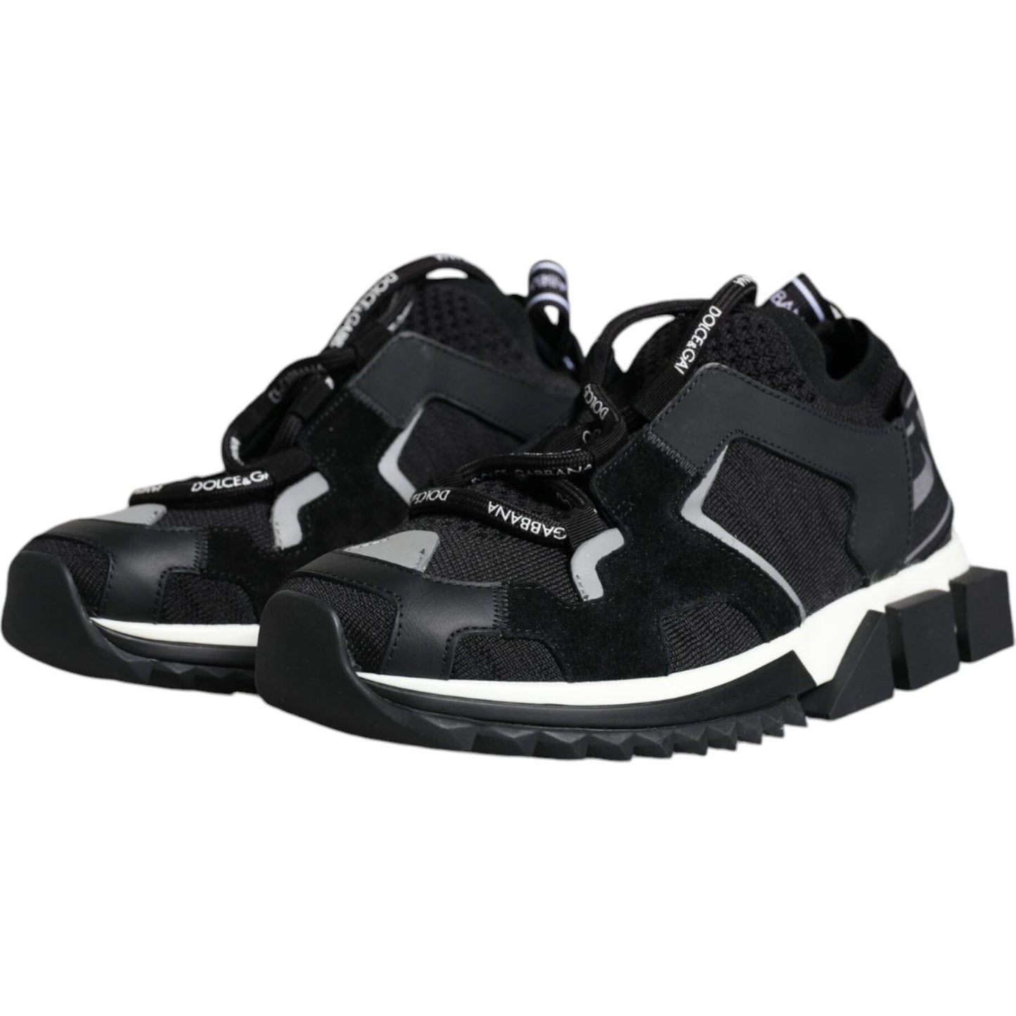 Dolce & Gabbana Black Mesh Sorrento Trekking Sneakers Shoes Dolce & Gabbana Black
