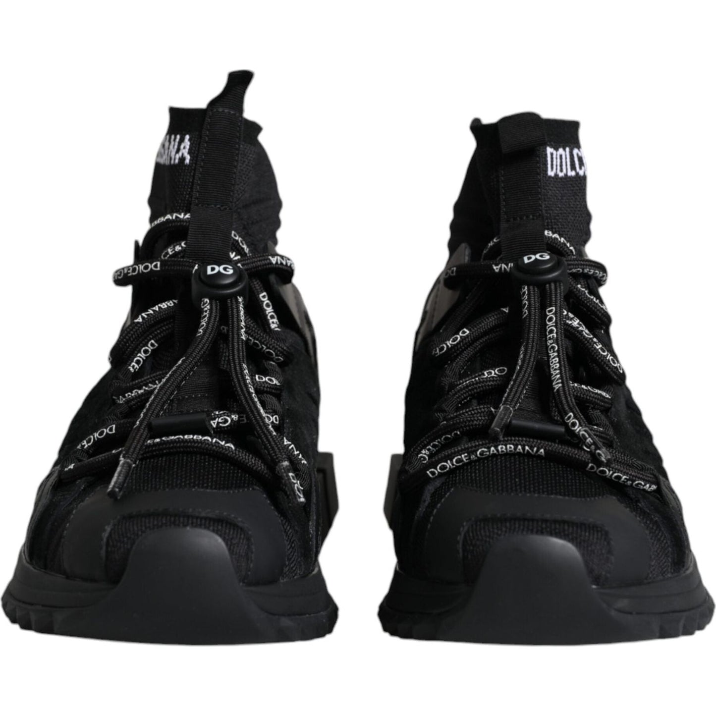 Dolce & Gabbana Black Sorrento Socks Logo Sneakers Shoes Dolce & Gabbana Black