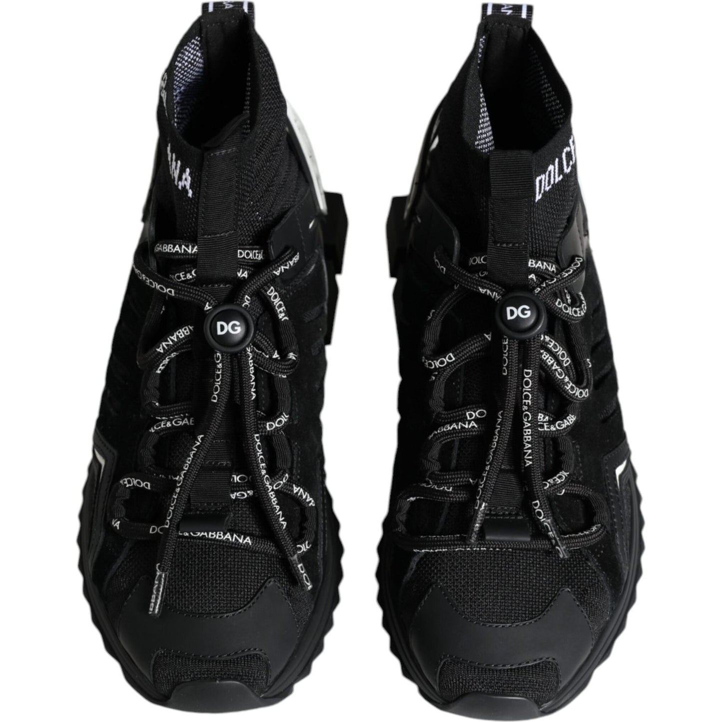 Dolce & Gabbana Black Sorrento Socks Logo Sneakers Shoes Dolce & Gabbana Black