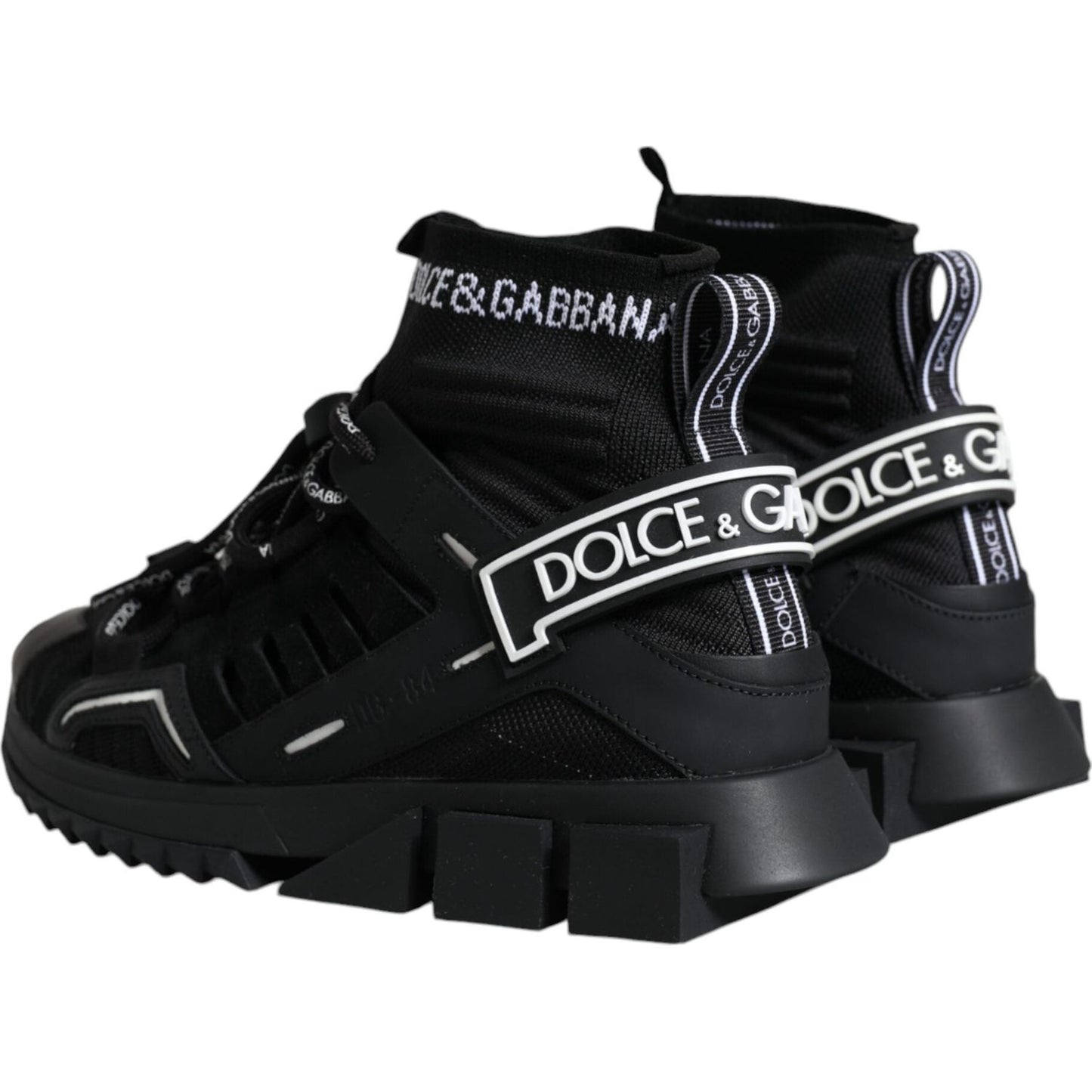Dolce & Gabbana Black Sorrento Socks Logo Sneakers Shoes Dolce & Gabbana Black