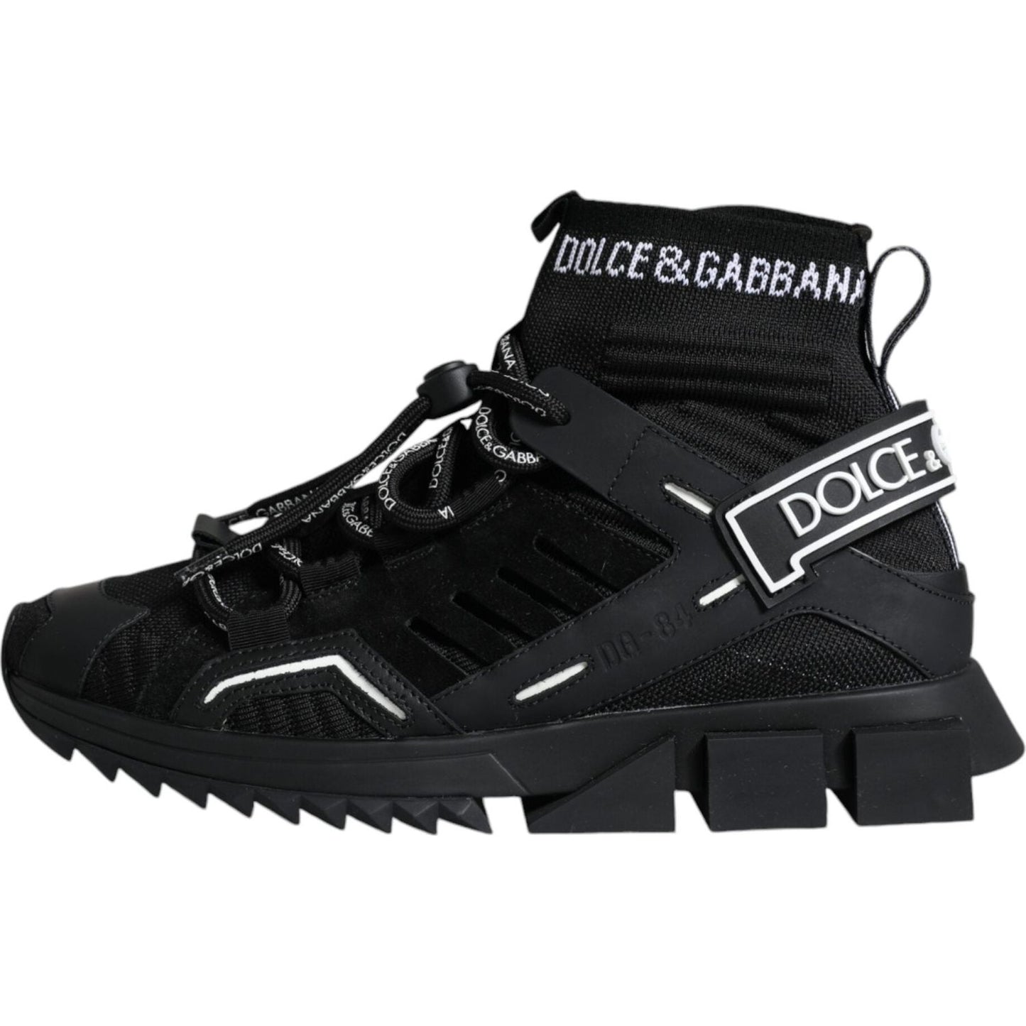 Dolce & Gabbana Black Sorrento Socks Logo Sneakers Shoes Dolce & Gabbana Black