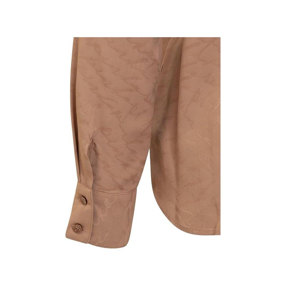 PINKO Beige Acetate Shirt PINKO Rosy Brown