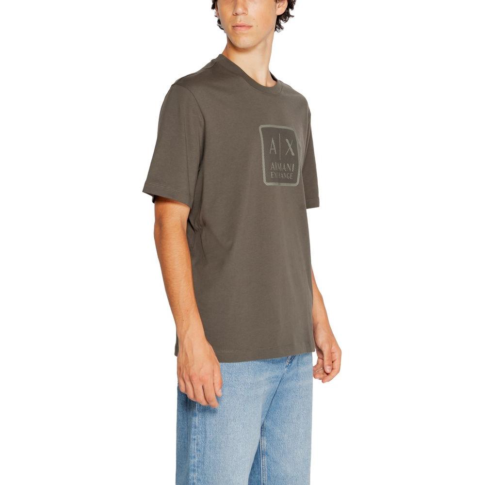 Armani Exchange Green Cotton T-Shirt Armani Exchange Dim Gray