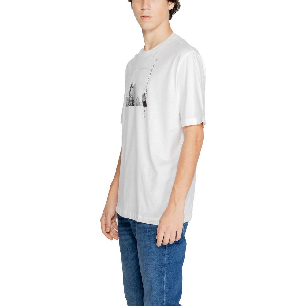 Armani Exchange White Cotton T-Shirt Armani Exchange Light Gray
