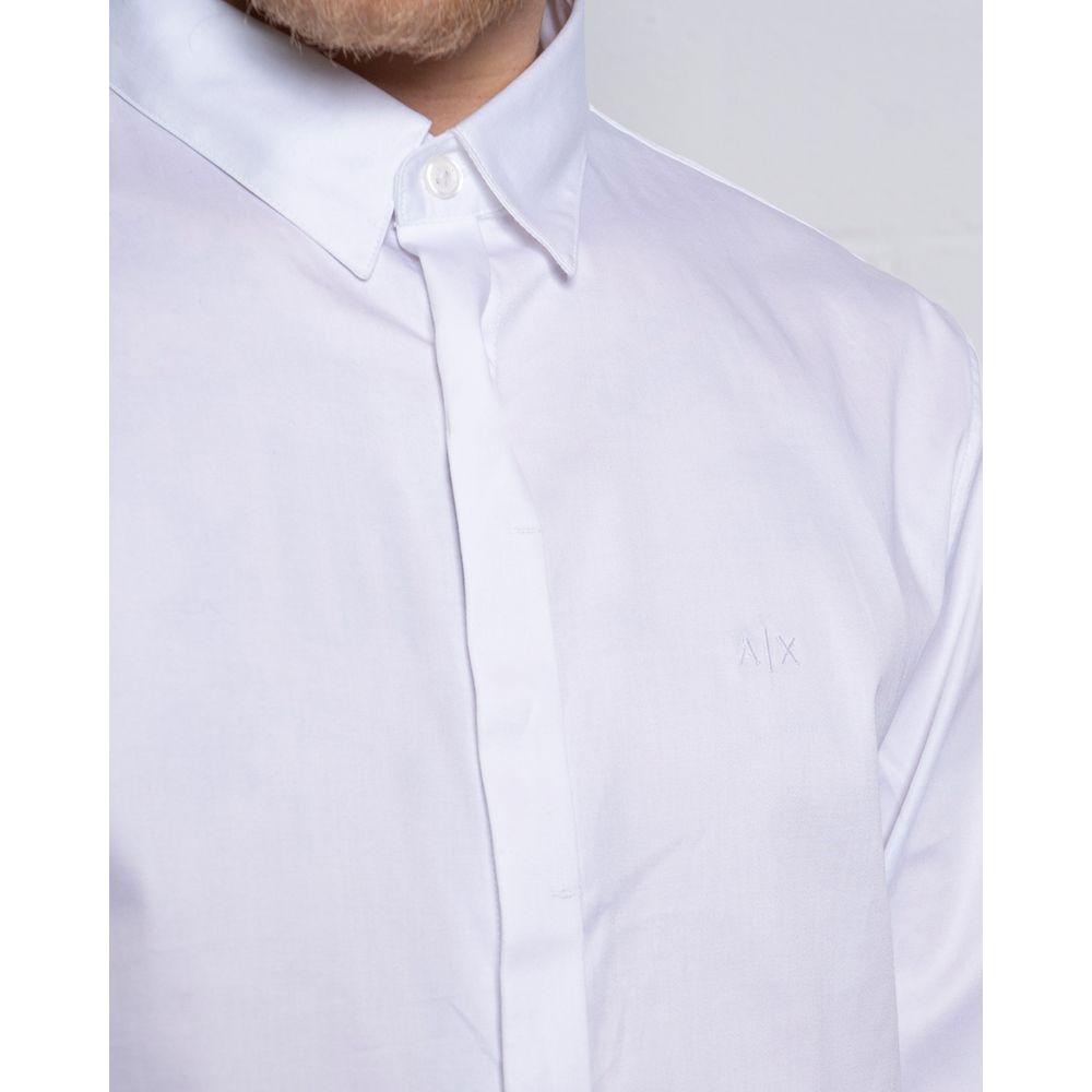 Armani Exchange White Cotton Shirt Armani Exchange Lavender