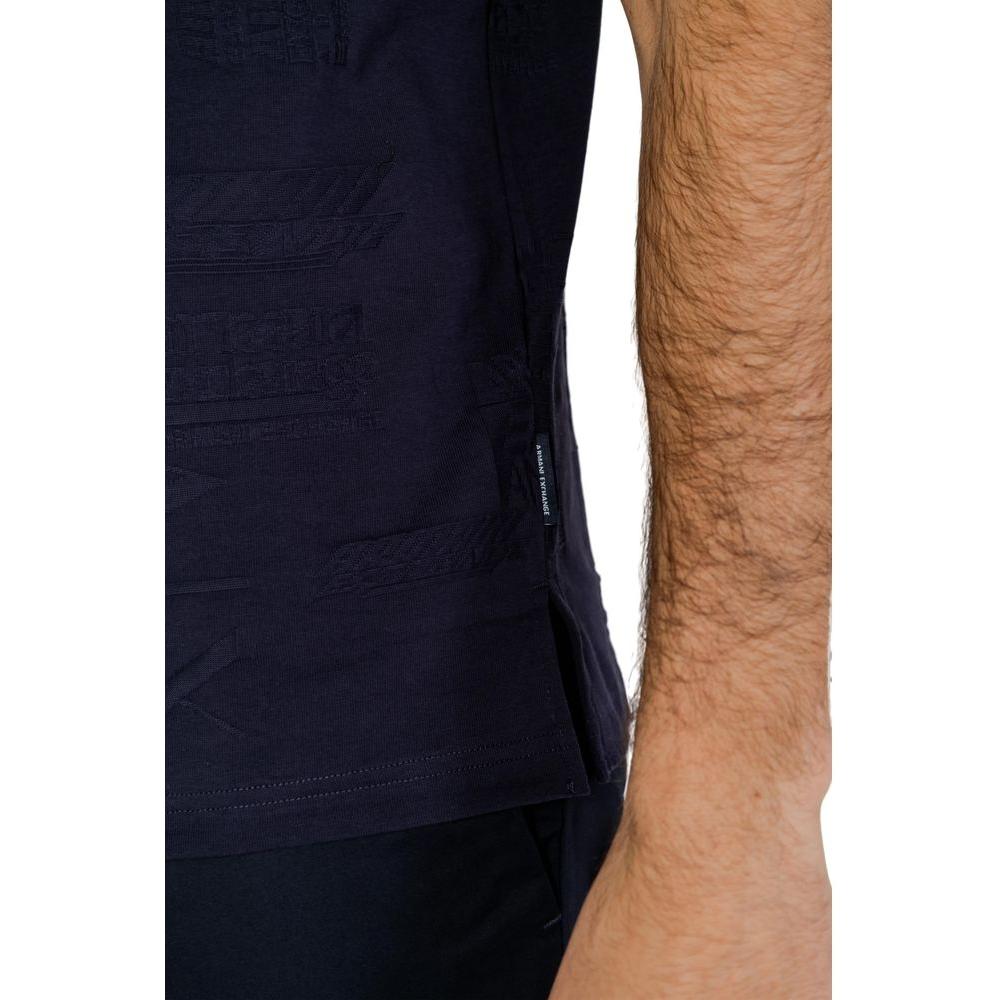 Armani Exchange Blue Cotton Polo Shirt Armani Exchange Black