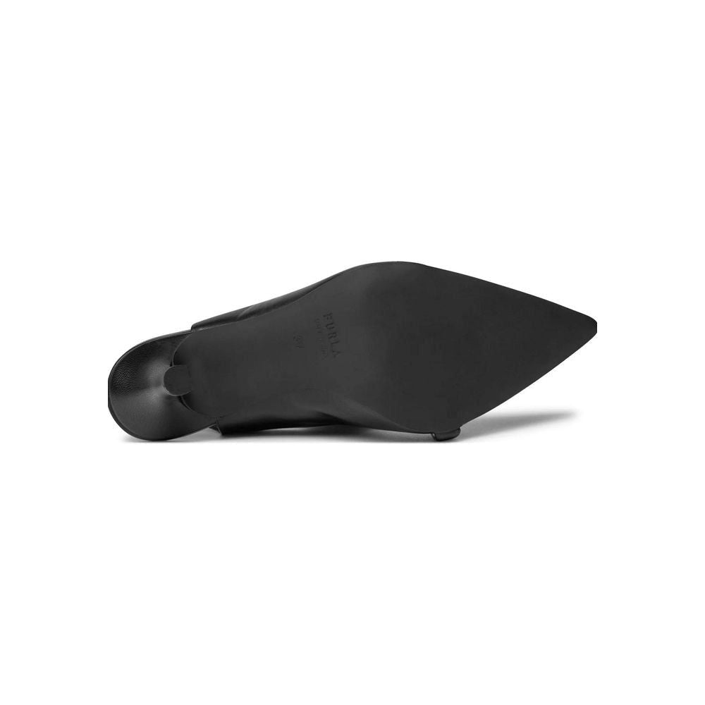 Furla Black Leather Sandal Furla Dark Slate Gray