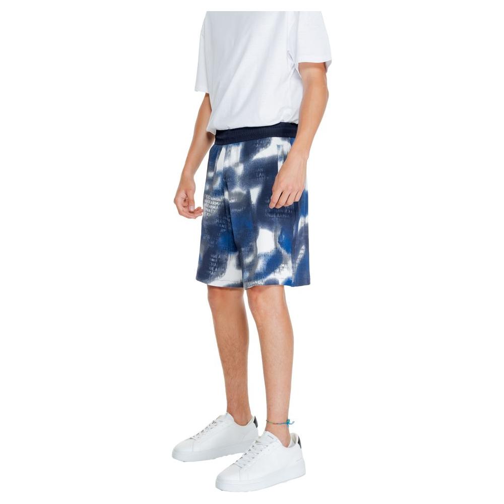 Armani Exchange Blue Cotton Short Armani Exchange Light Gray