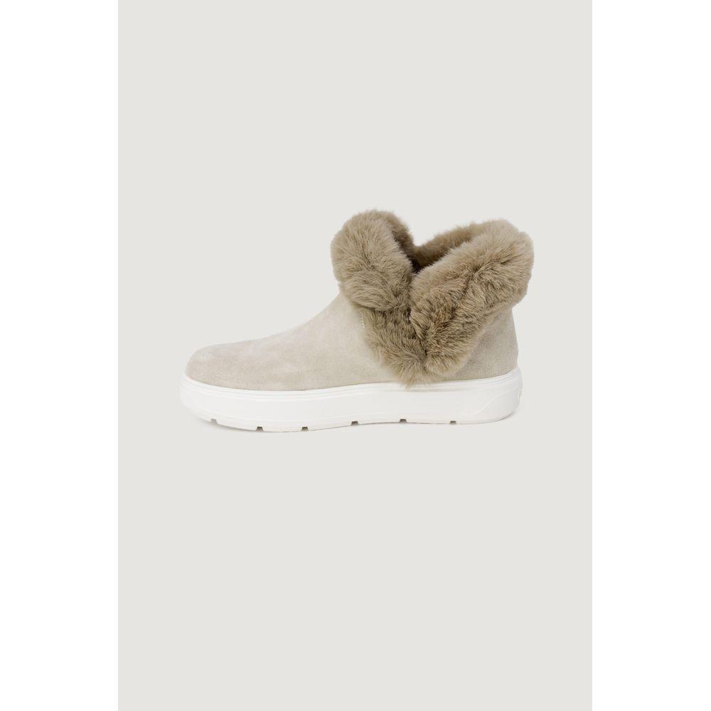 Love Moschino Beige Leather Sneaker Love Moschino Light Gray
