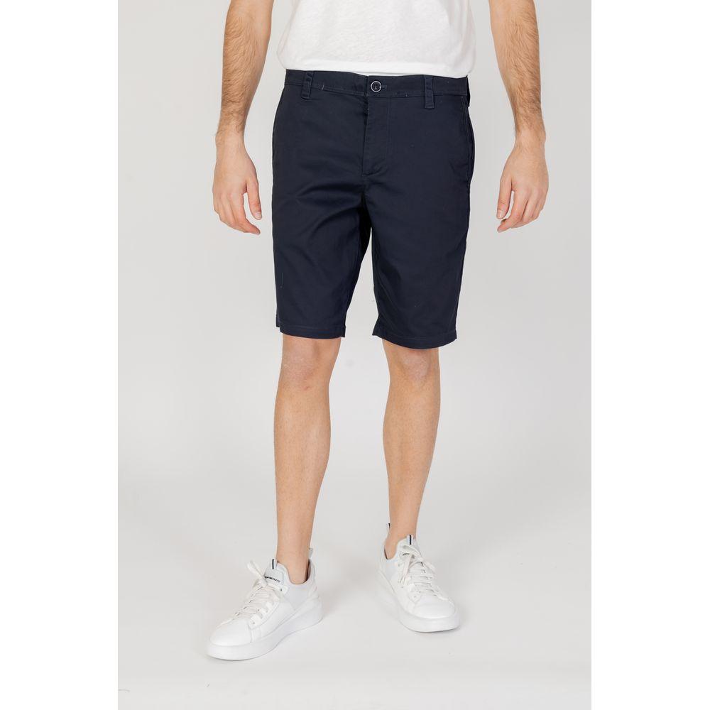 Armani Exchange Blue Cotton Short Armani Exchange Light Gray