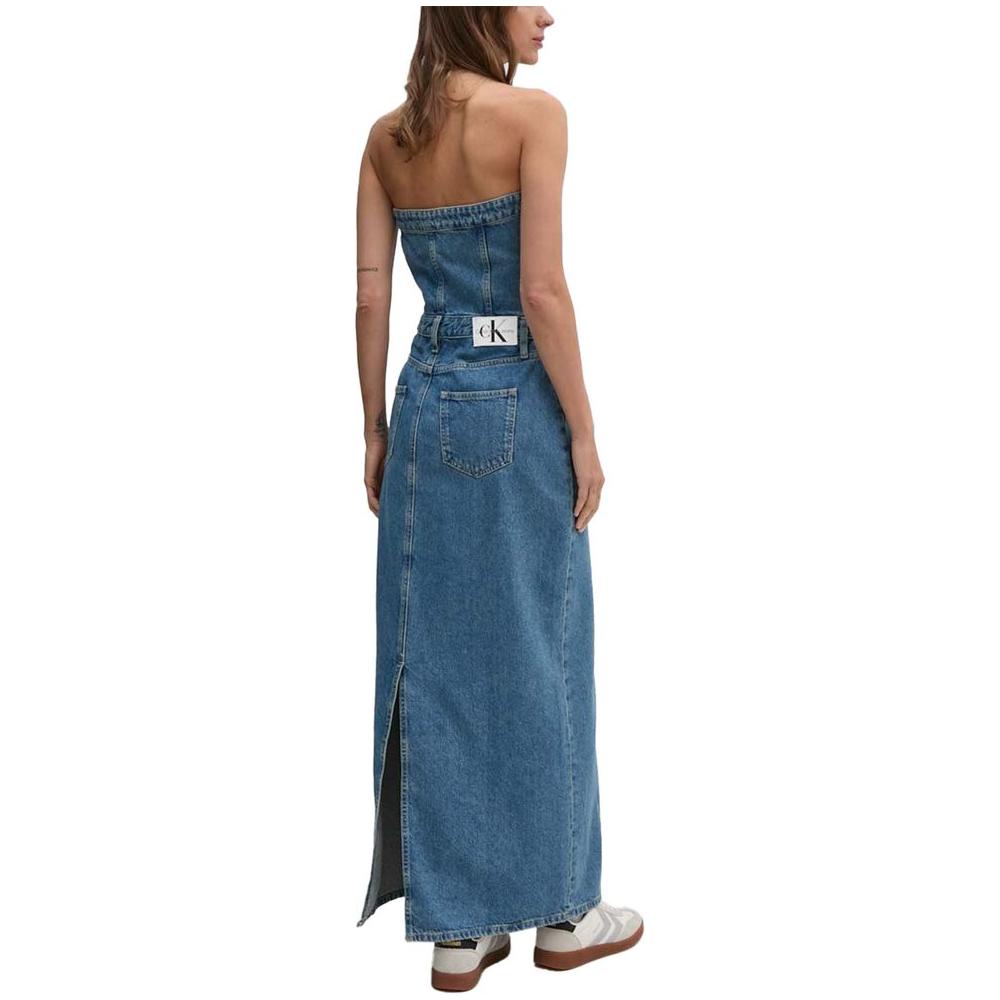 Calvin Klein Jeans Blue Cotton Dress Calvin Klein Jeans Dim Gray