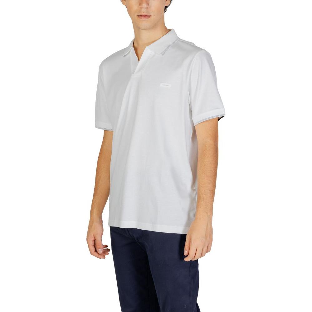 Calvin Klein Jeans White Cotton Polo Shirt Calvin Klein Jeans Light Gray