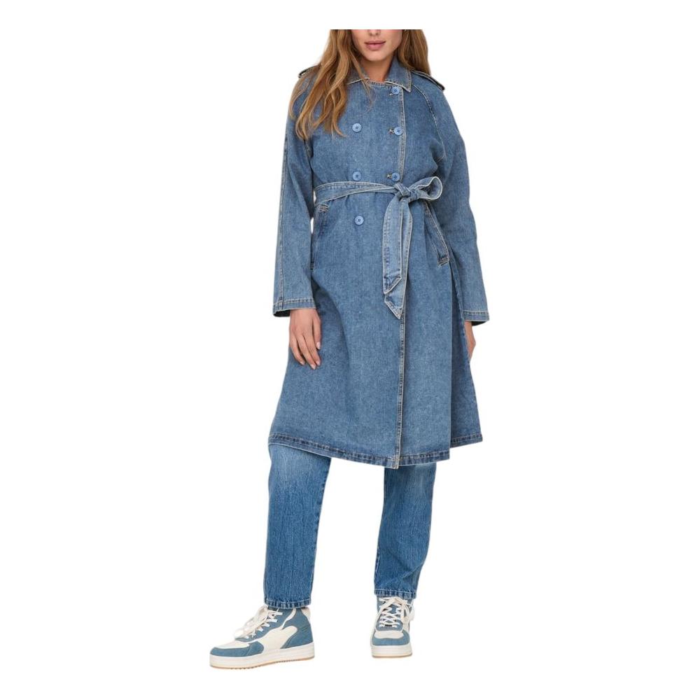 Only Blue Cotton Jackets & Coat Only Slate Gray