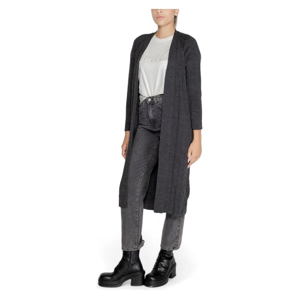 Only Gray Acrylic Cardigan Only Dark Slate Gray