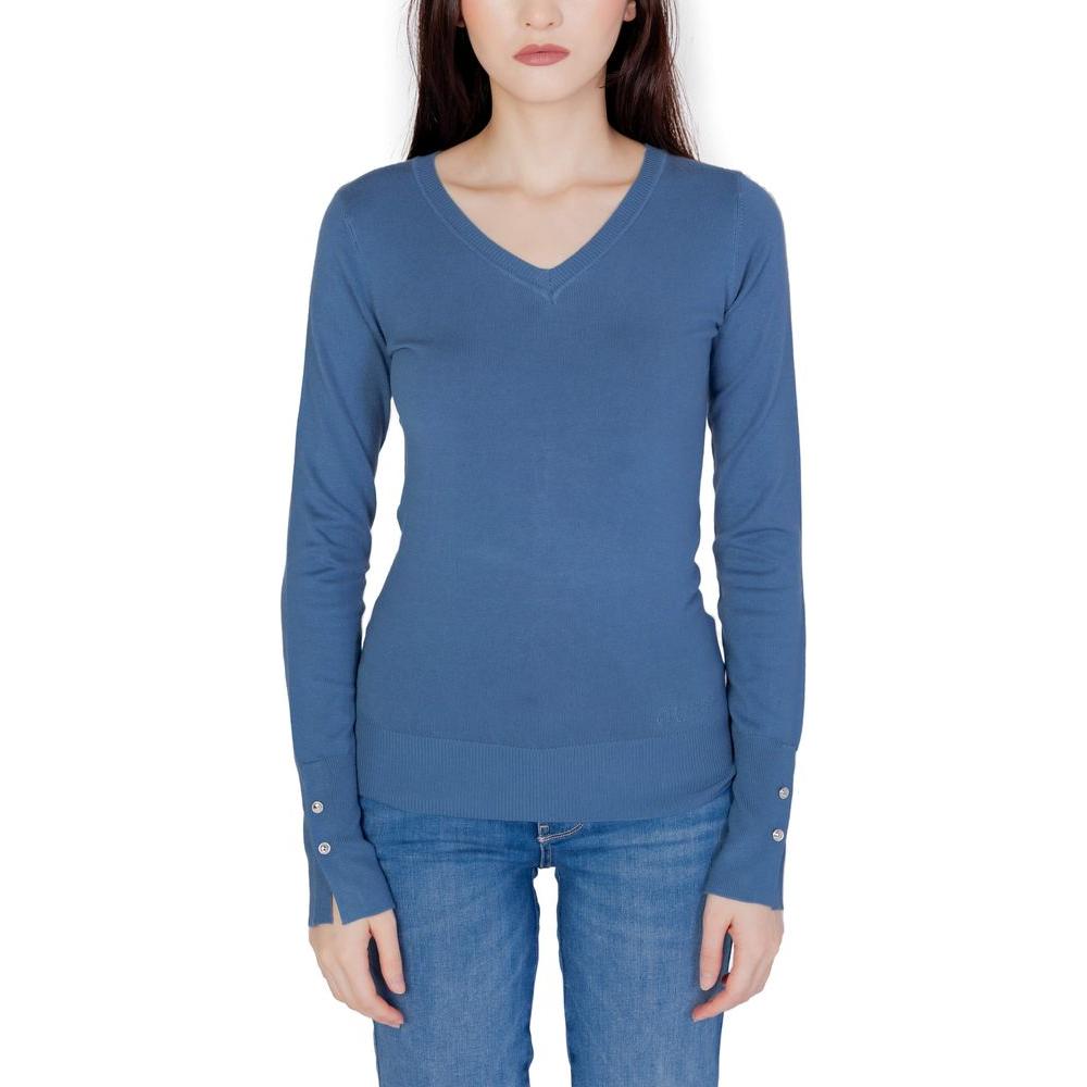 Guess Blue Cotton Tops & T-Shirt Guess Dark Slate Blue