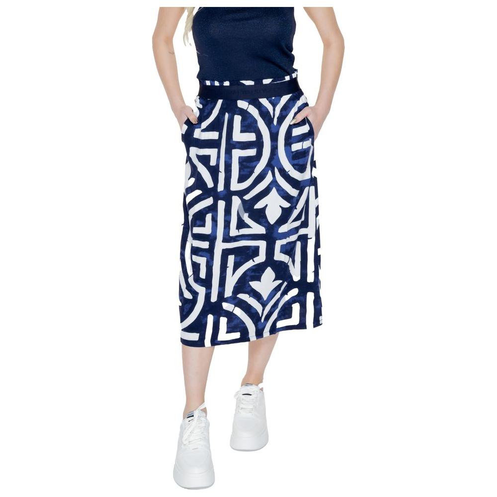 Street One Blue Viscose Skirt Street One Midnight Blue