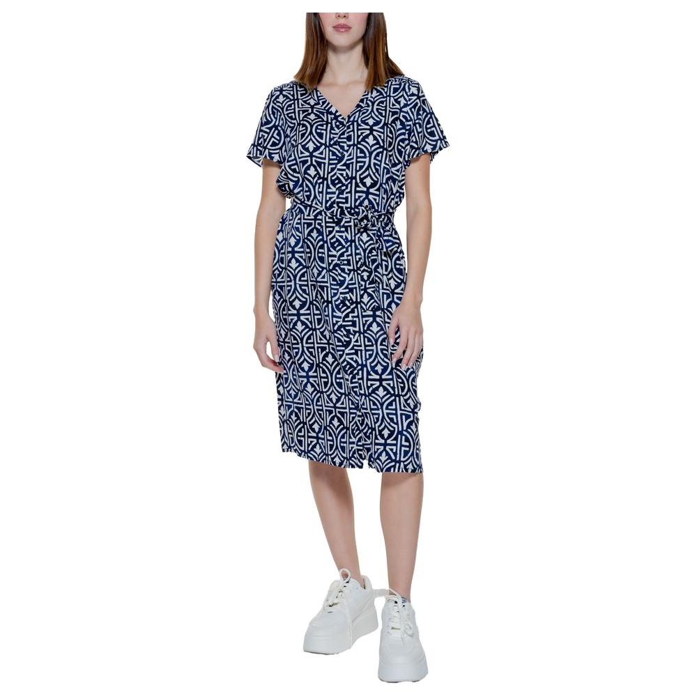 Street One Blue Viscose Dress Street One Gray