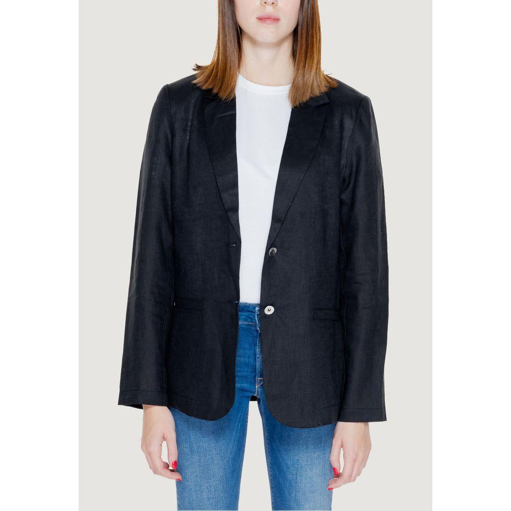 Street One Black Linen Suits & Blazer Street One Light Gray