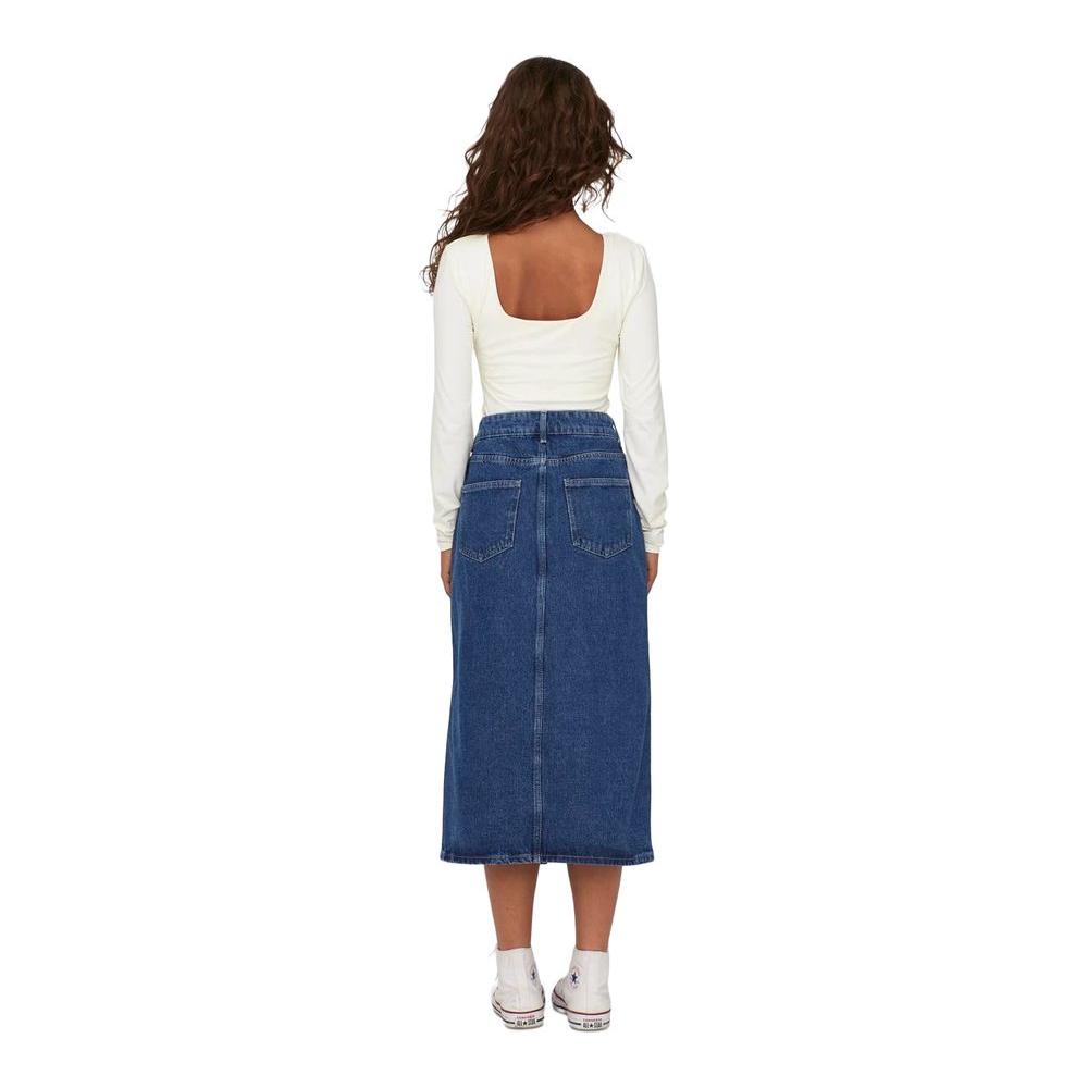 Only Blue Cotton Skirt Only Light Gray