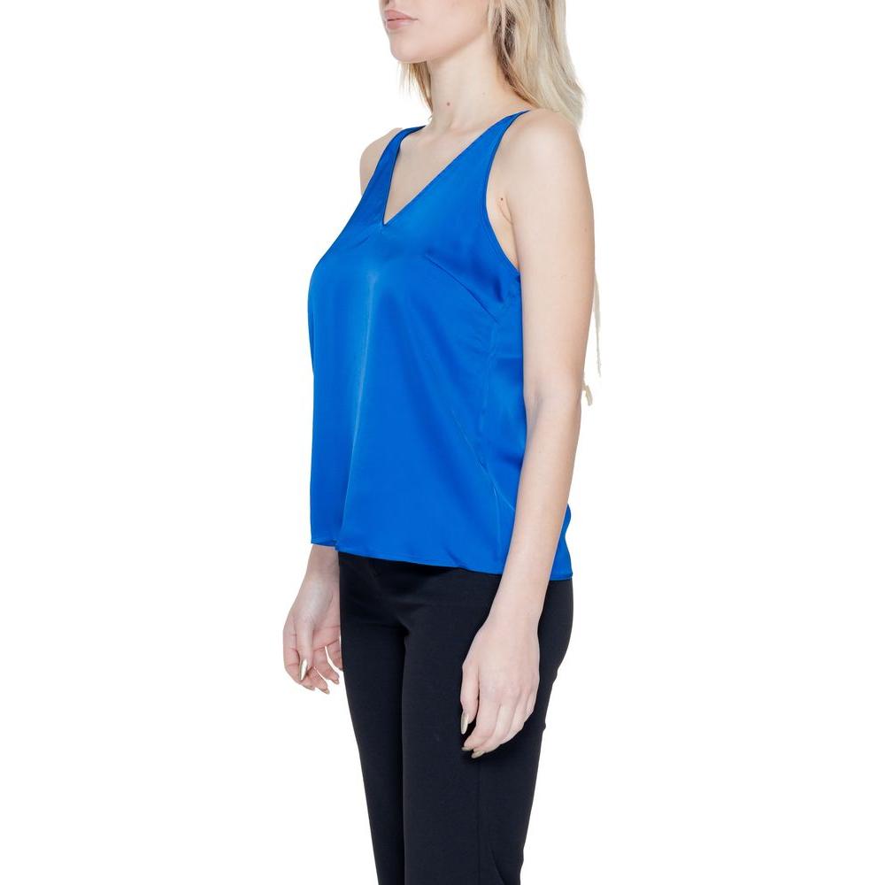 Vila Clothes Blue Polyester Tops & T-Shirt Vila Clothes Gray