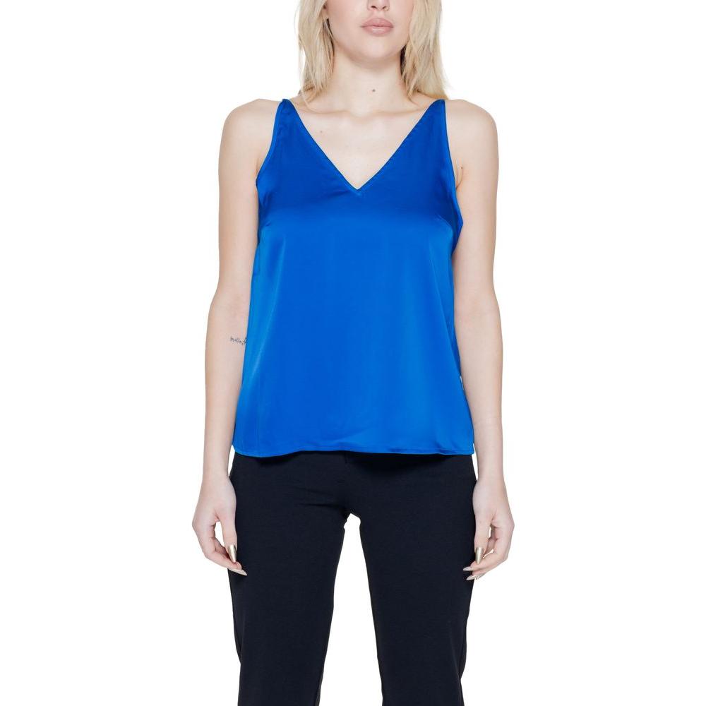 Vila Clothes Blue Polyester Tops & T-Shirt Vila Clothes Gray