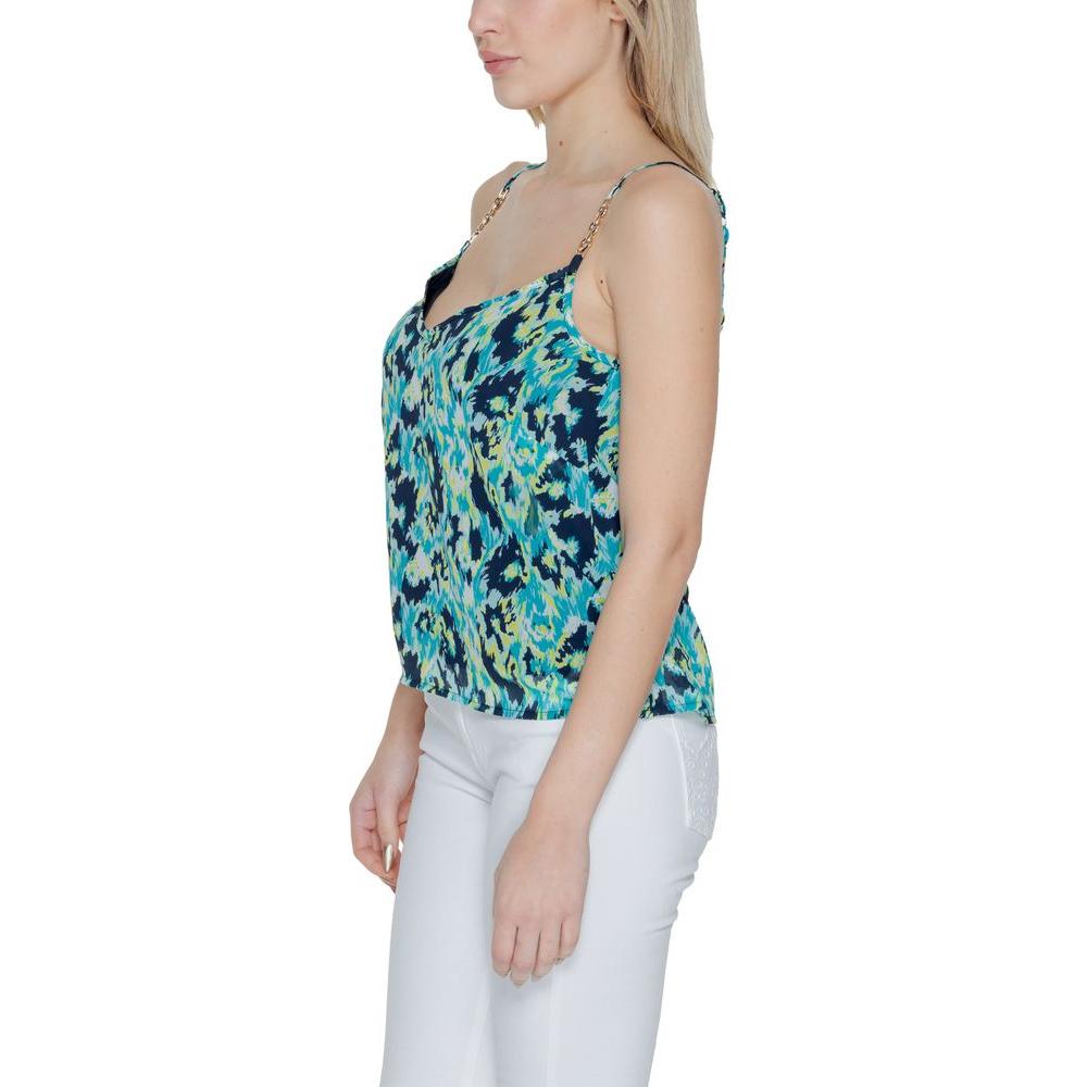 Morgan De Toi Turquoise Polyester Tops & T-Shirt Morgan De Toi Dark Gray