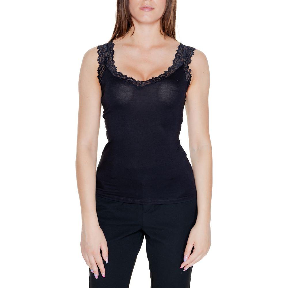 Vero Moda Black Viscose Tops & T-Shirt Vero Moda Tan