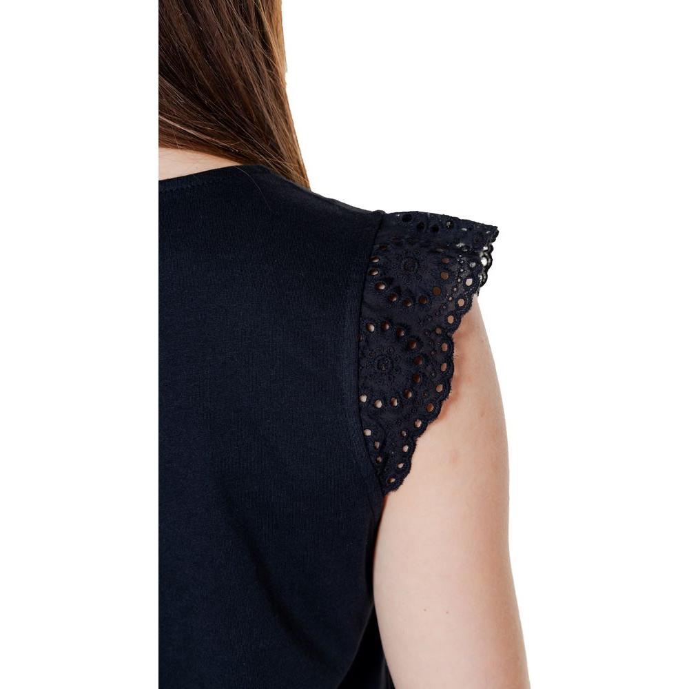 Vero Moda Black Recycled Cotton Tops & T-Shirt Vero Moda Black