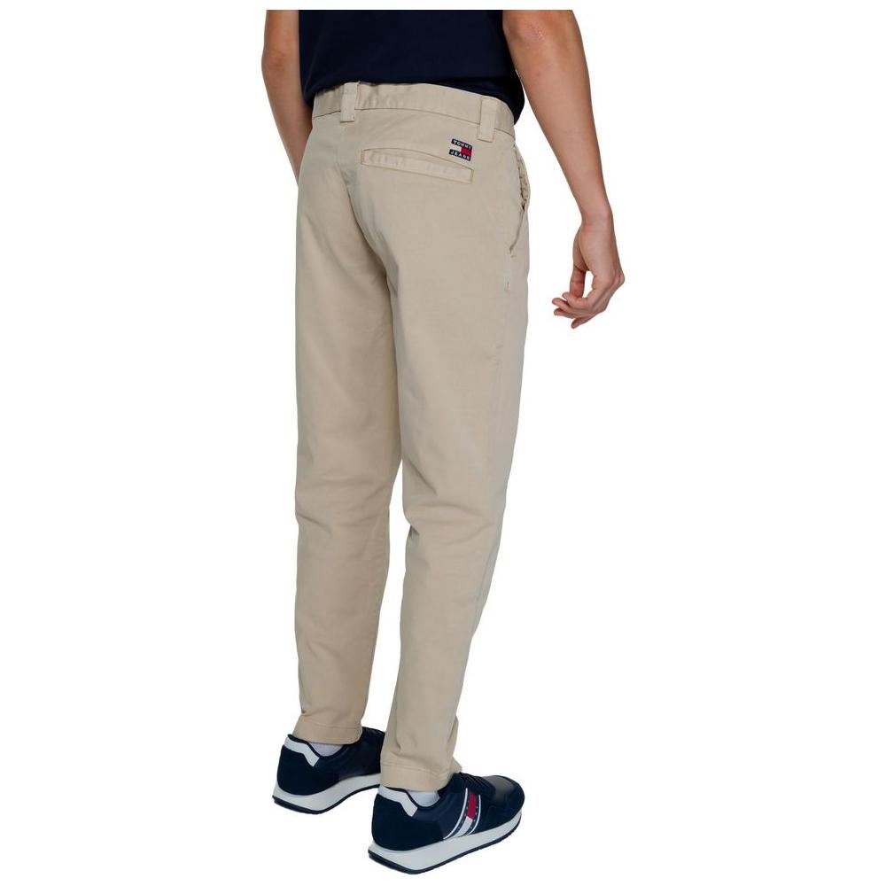 Tommy Hilfiger Gold Recycled Cotton Men's Pants with Elastic Fit, Fall/Winter Collection back view.
