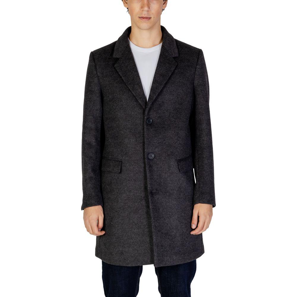 Antony Morato Gray Polyester Jacket for Men - Fall/Winter Collection, 86% Polyester, 14% Viscose, Stylish and Warm Coat