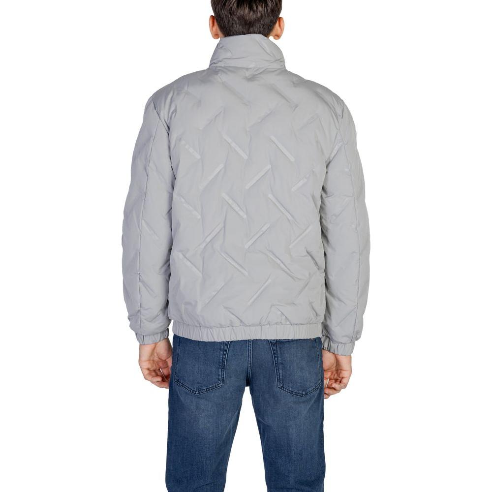 Back view of Antony Morato gray polyester jacket from fall/winter collection, men's fashion