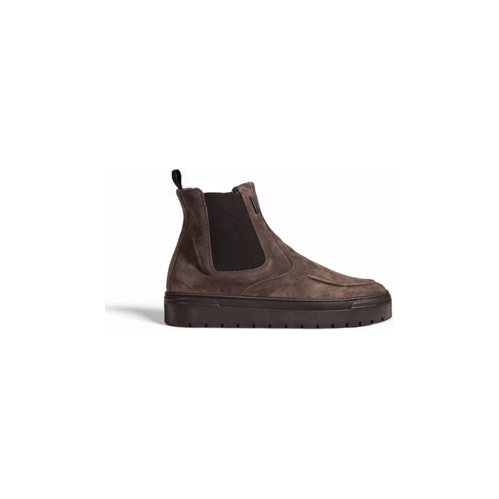 Antony Morato gray suede leather boot, men's fall/winter collection, elegant footwear for style and comfort.