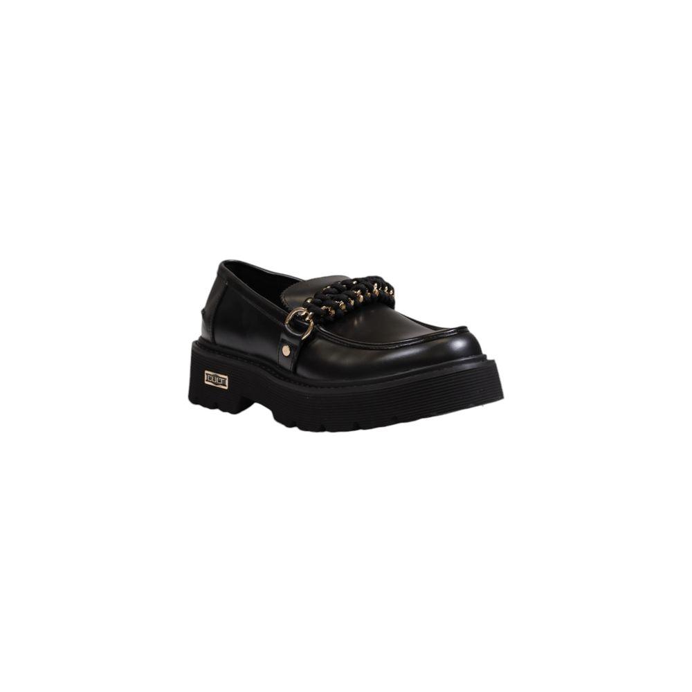 Cult Black Leather Flat Shoe Cult Black