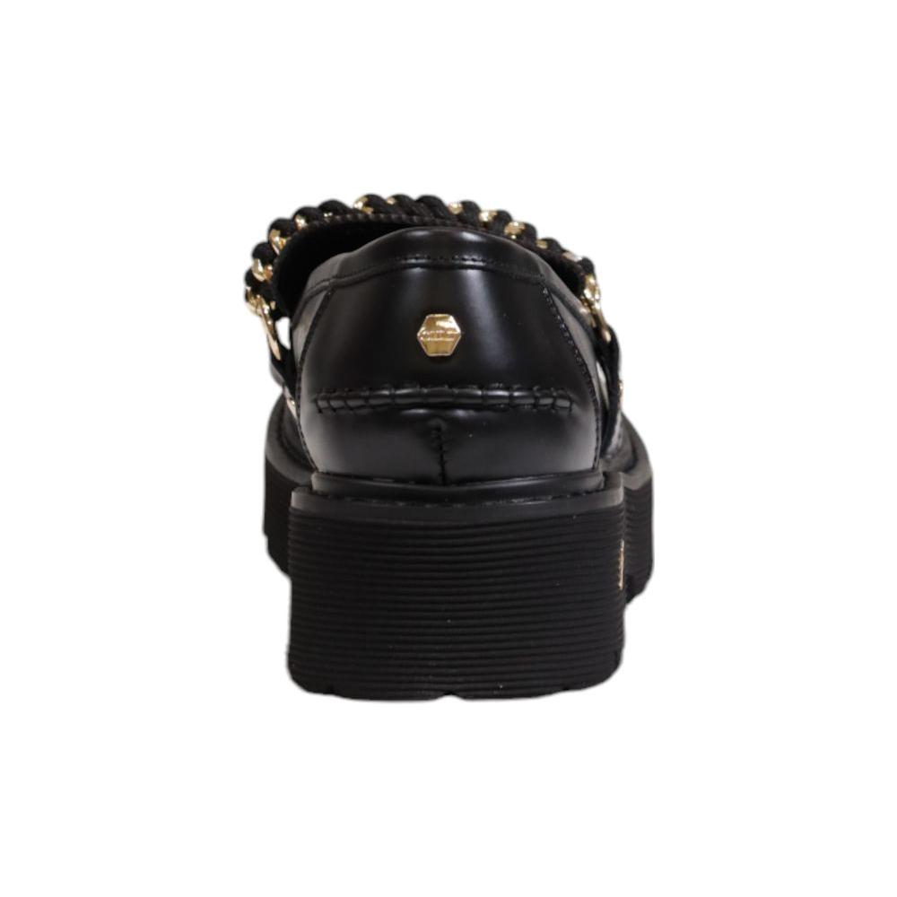 Cult Black Leather Flat Shoe Cult Black
