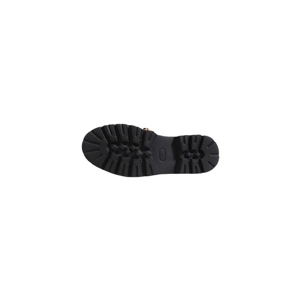 Cult Black Leather Flat Shoe Cult Dark Slate Gray