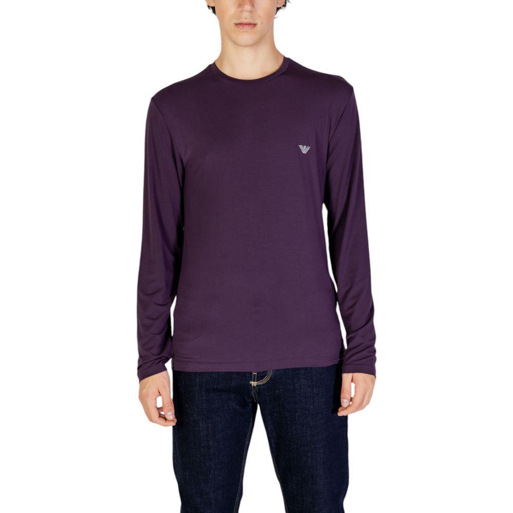 Emporio Armani Underwear purple modal long-sleeve men's t-shirt, elegant design, comfortable fit, perfect for casual and formal wear.