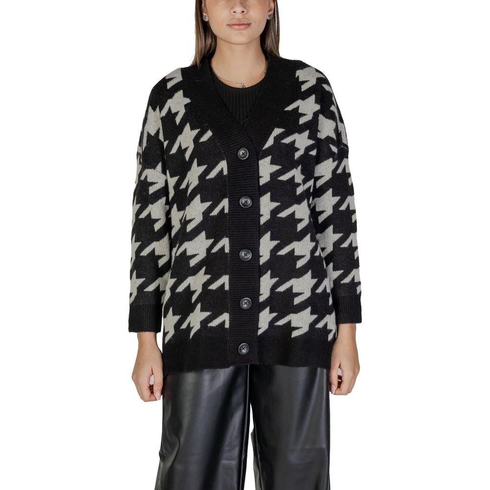Vero Moda Black And White Acrylic Cardigan Vero Moda Dark Gray