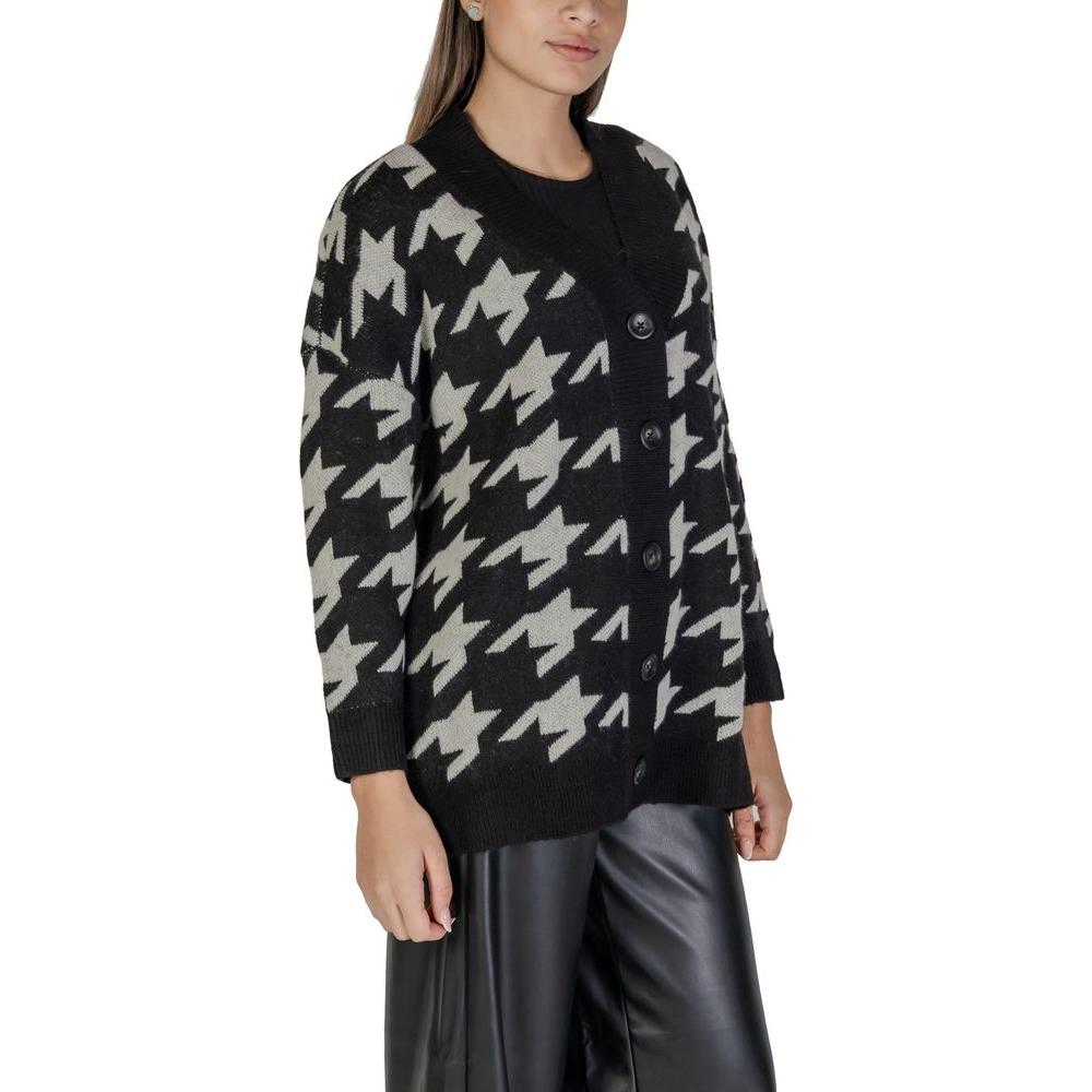 Vero Moda Black And White Acrylic Cardigan Vero Moda Dark Gray